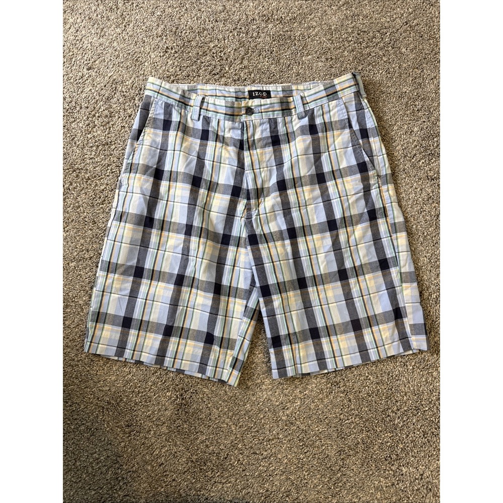 IZOD MENS Plaid Golf Shorts‎ 10" Size 34